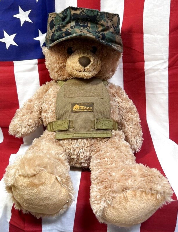 画像1: 米軍放出品 USMC 海兵隊 ミリタリー オードナンスプレキャリ着用ベアー　 (1)