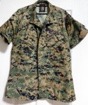 画像1: 米軍実物,USMC　ウッドランド マーパットジャケット リメイク ショートスリーブ　SMALL (1)