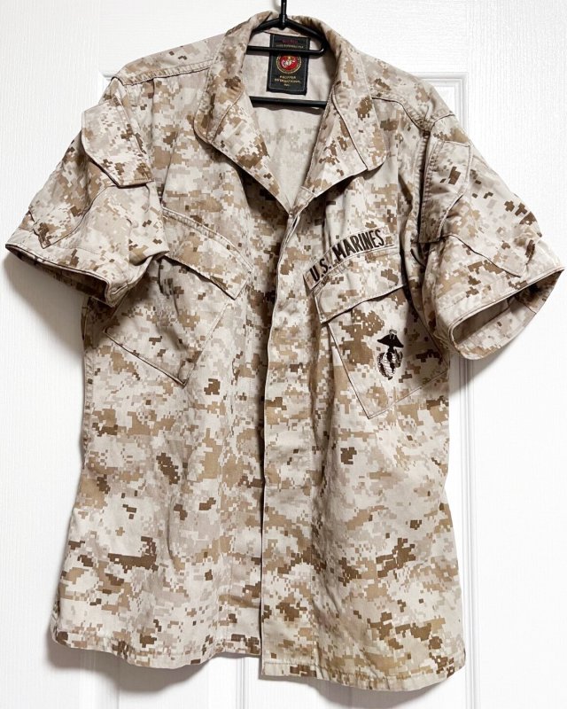 画像1: 米軍実物 USMC デザートマーパットジャケット　リメイク ショートスリーブ　SMALL (1)