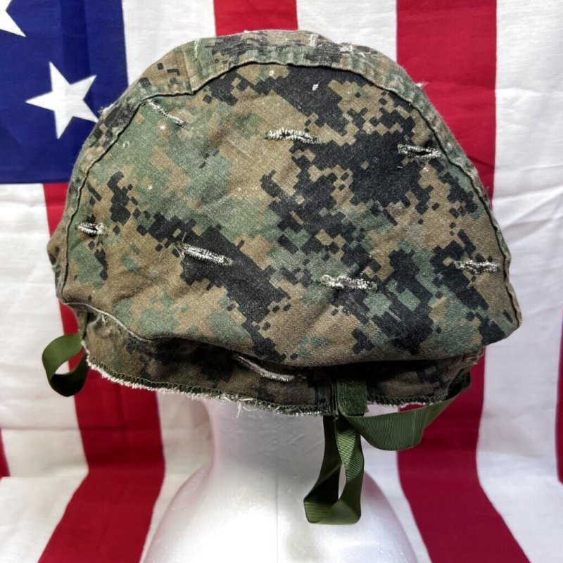 画像7: 米軍海兵隊実物 USMC  LWH ライトウェイトヘルメット　 ウッドランドマーパット・デザート　リバーシブルヘルメットカバー (7)