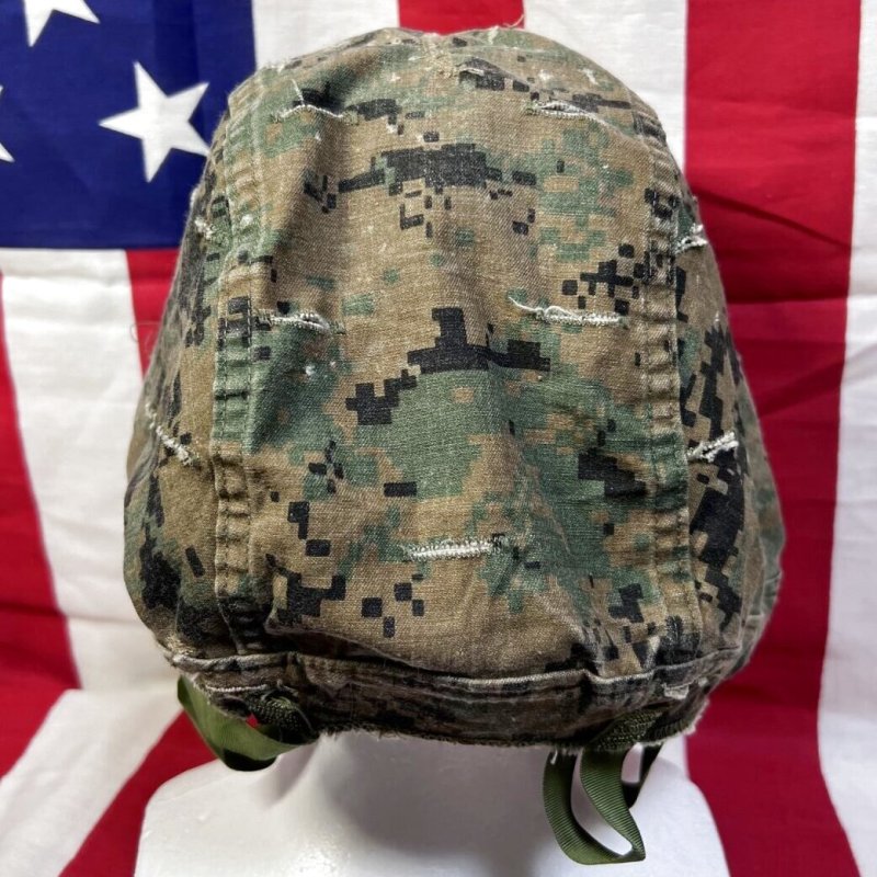 画像8: 米軍海兵隊実物 USMC  LWH ライトウェイトヘルメット　 ウッドランドマーパット・デザート　リバーシブルヘルメットカバー (8)
