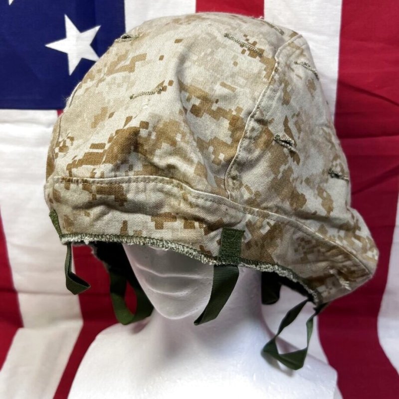 画像1: 米軍海兵隊実物 USMC  LWH ライトウェイトヘルメット　 ウッドランドマーパット・デザート　リバーシブルヘルメットカバー (1)
