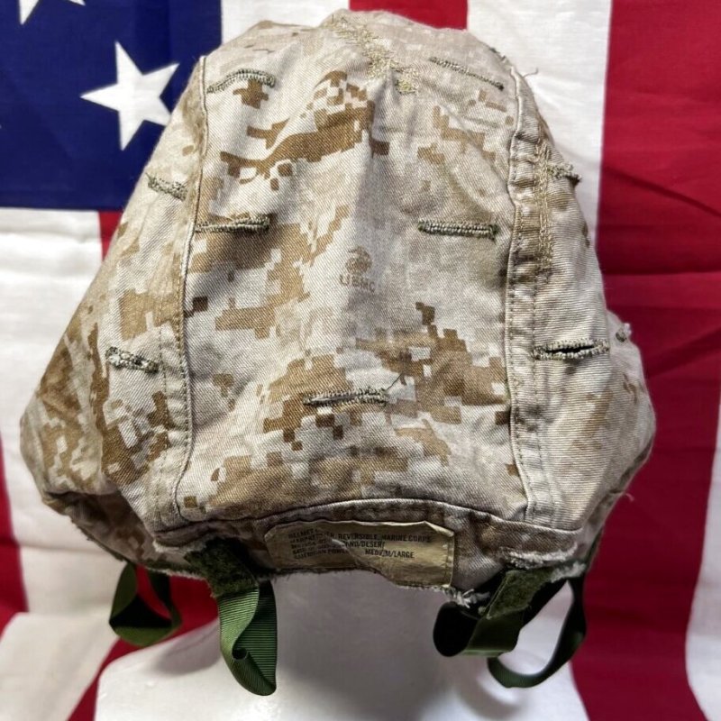 画像3: 米軍海兵隊実物 USMC  LWH ライトウェイトヘルメット　 ウッドランドマーパット・デザート　リバーシブルヘルメットカバー (3)