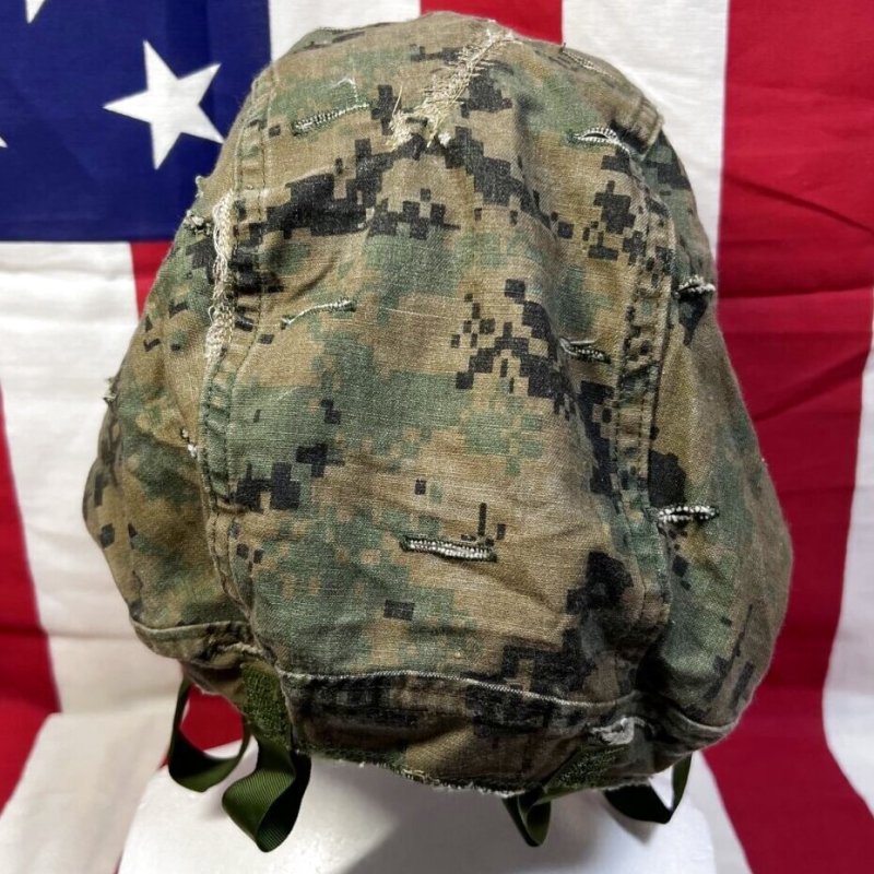 画像8: 米軍海兵隊実物 USMC  LWH ライトウェイトヘルメット　 ウッドランドマーパット・デザート　リバーシブルヘルメットカバー (8)