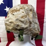 画像1: 米軍海兵隊実物 USMC  LWH ライトウェイトヘルメット　 ウッドランドマーパット・デザート　リバーシブルヘルメットカバー (1)