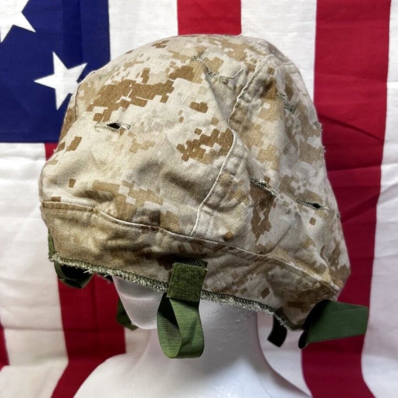 画像1: 米軍海兵隊実物 USMC  LWH ライトウェイトヘルメット　 ウッドランドマーパット・デザート　リバーシブルヘルメットカバー (1)