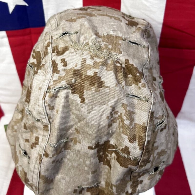 画像4: 米軍海兵隊実物 USMC  LWH ライトウェイトヘルメット　 ウッドランドマーパット・デザート　リバーシブルヘルメットカバー (4)