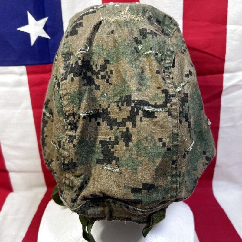画像8: 米軍海兵隊実物 USMC  LWH ライトウェイトヘルメット　 ウッドランドマーパット・デザート　リバーシブルヘルメットカバー (8)