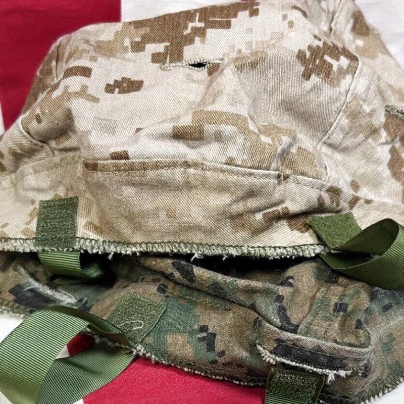 画像10: 米軍海兵隊実物 USMC  LWH ライトウェイトヘルメット　 ウッドランドマーパット・デザート　リバーシブルヘルメットカバー (10)