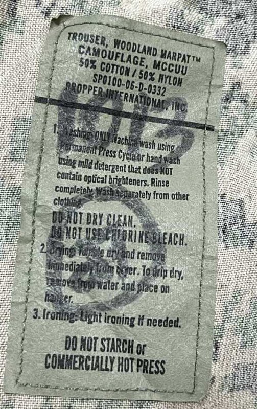 画像5: 海兵隊実物 USMC　ウッドマーパットパンツ　MEDIUM-LONG (5)