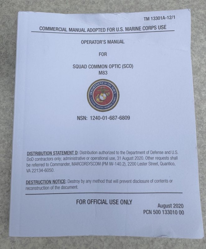 画像26: 米軍実物 Trijicon USMC SCO VCOG 1-8x28mm Red MRAD Tree Reticle Riflescope w/LaRue LT799 Mount, Tenebraex Flip Caps & Soft Case VC18-C-2400012 (26)