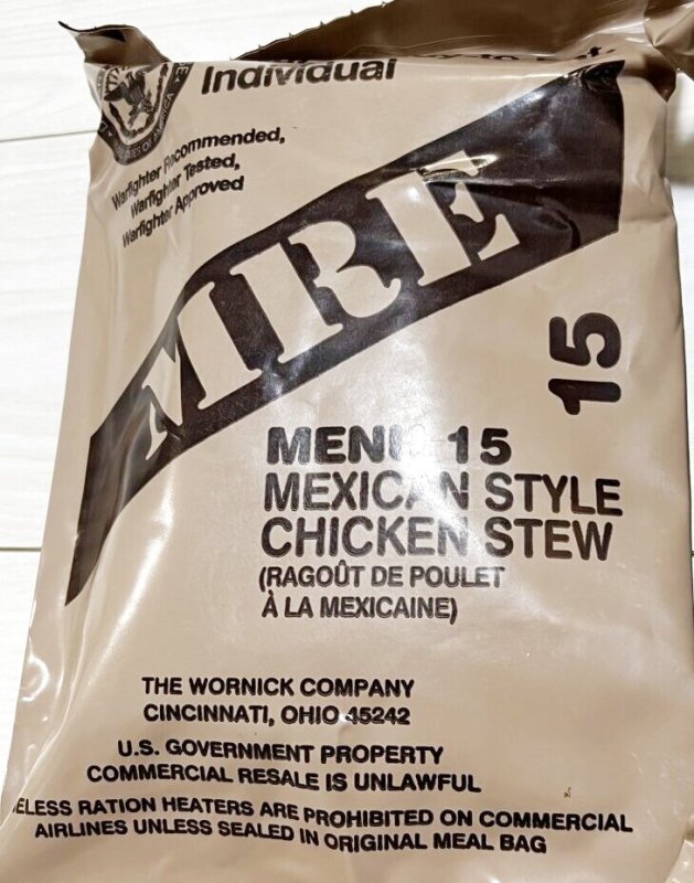 画像2: 米軍実物 【ワーニック】MREレーション/戦闘食 3個セット　キャンプ 車中泊 (2)