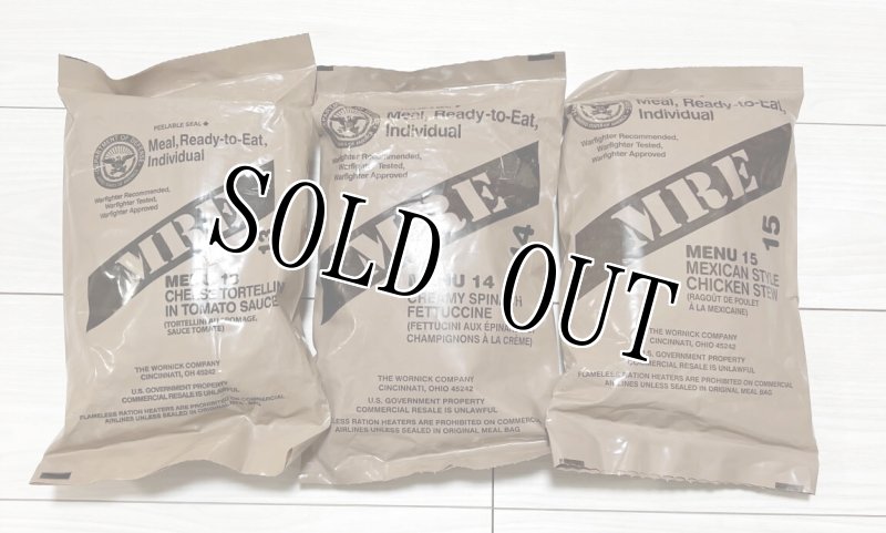 画像1: 米軍実物 【ワーニック】MREレーション/戦闘食 3個セット　キャンプ 車中泊 (1)