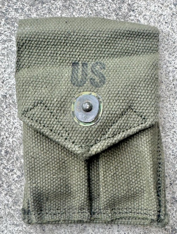 画像1: 米軍実物 ナム戦 M1911 M56 9mm ダブル マガジン ポーチ (1)