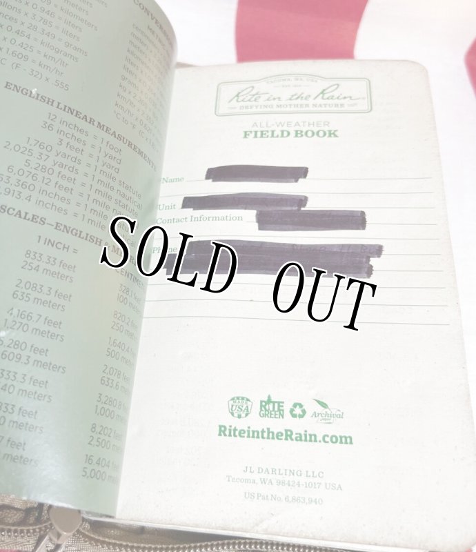 画像4: 米軍放出品　Rite In The Rain　メモ帳＆ポーチC980セット (4)
