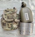 画像1: 米軍実物 キャンティーン   カップ スタンド ポーチ マルチカム (1)