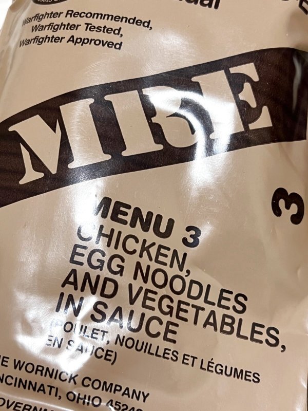 画像2: 米軍実物 2024年検 【ワーニック社】 MREレーション/戦闘食 MENU-3 (2)