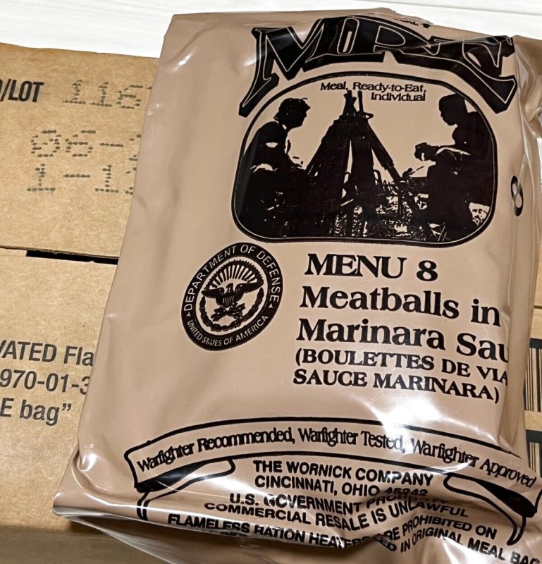 画像1: 米軍実物 2024年検 【ワーニック社】 MREレーション/戦闘食　MENU-8 (1)