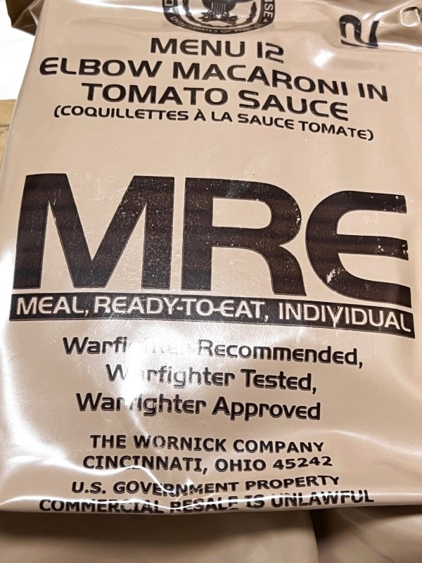 画像2: 米軍実物 2024年検 【ワーニック社】 MREレーション/戦闘食 MENU-12 (2)