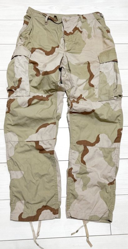 画像1: 米軍実物 デザート3C 迷彩カモフラージュパンツ M-R (1)