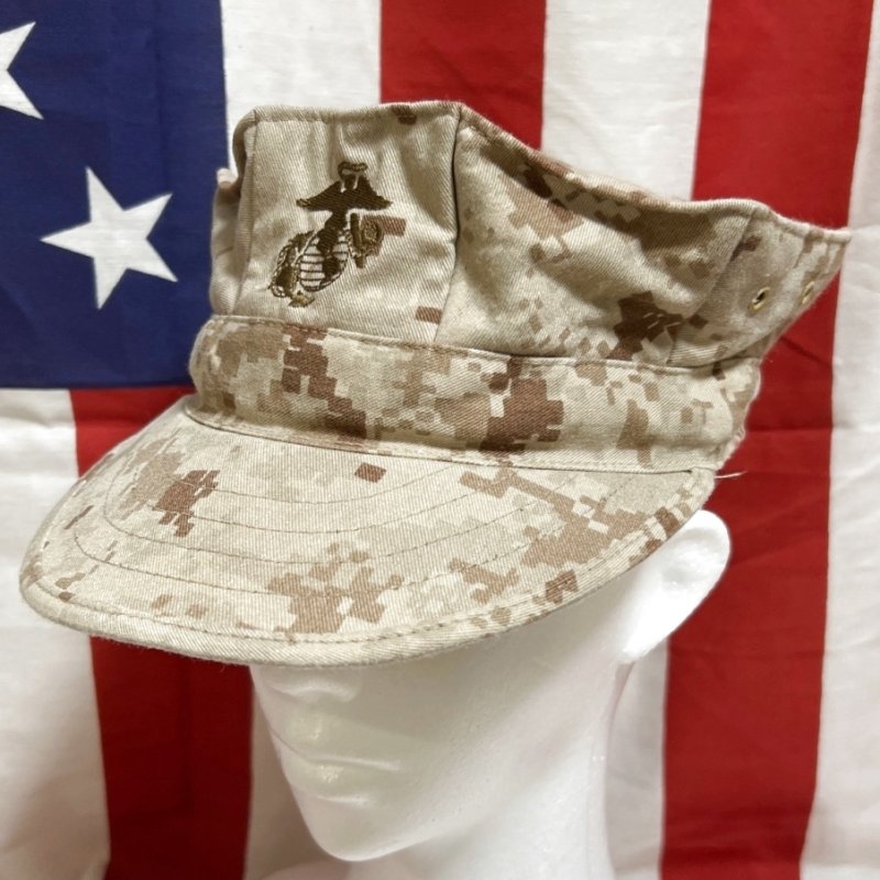 画像1: 米軍実物 USMC デザートマーパット CAP  MEDIUM (1)