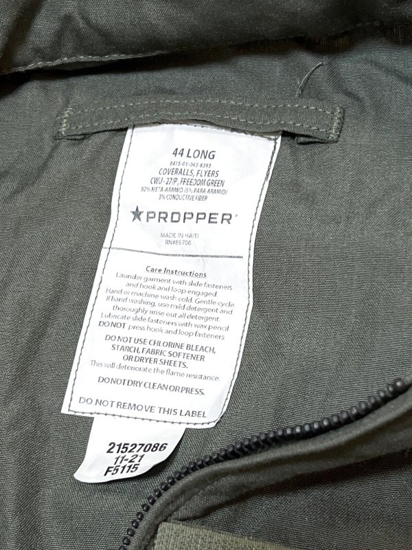 画像4: 米軍放出品　PROPPER　CWU27/P　フライトスーツ　44L  (4)