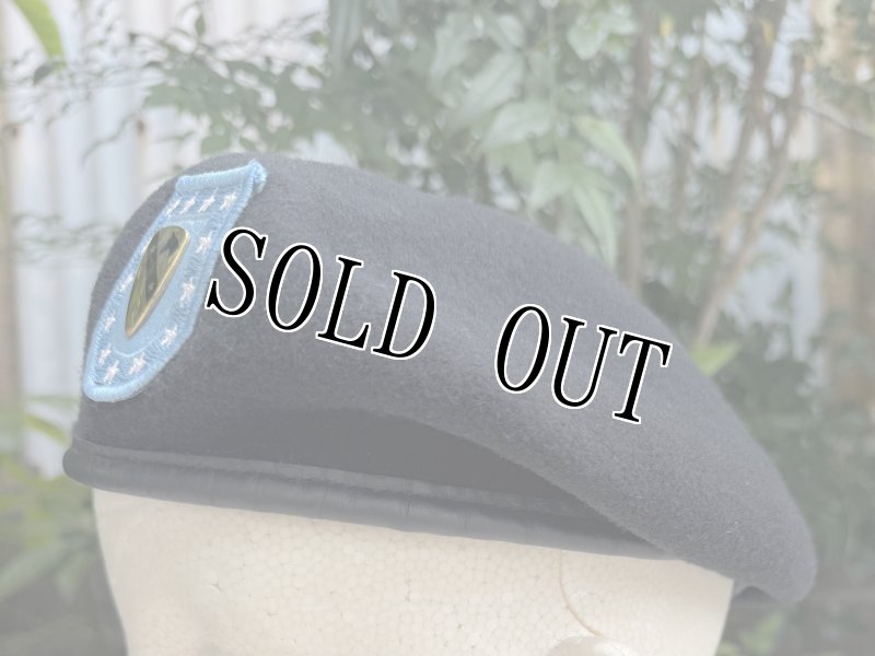 画像2: 米軍実物 米軍放出品 US ARMY 騎兵隊 ユニット ベレット デュイクレスト ベレー帽 (2)