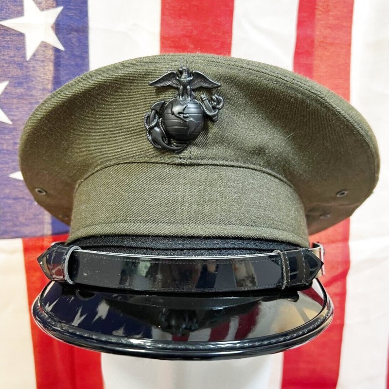 画像2: 米軍実物 US MARINE サービス ドレス キャップ  7  (2)