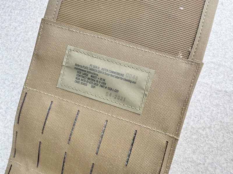 画像3: 海兵隊実物 USMC GEN3 プレートキャリア アウター カマーバンド  LARGE コヨーテ (3)