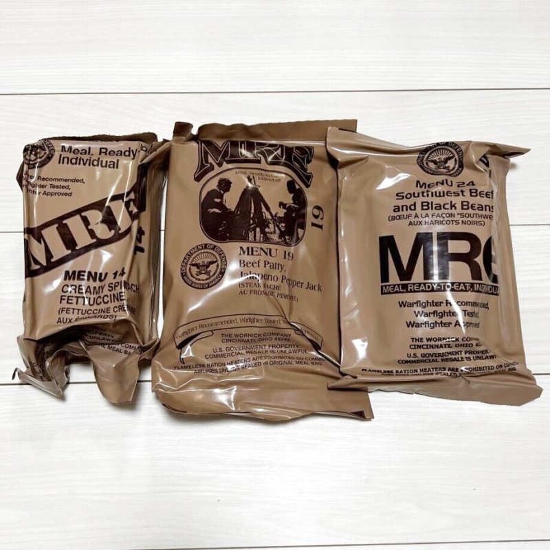 画像1: 米軍実物 2024年検【ワーニック】MREレーション/戦闘食 3個セット　キャンプ 車中泊 (1)