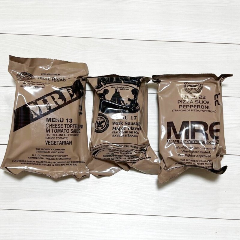 画像1: 米軍実物 2024年検【ワーニック】MREレーション/戦闘食 3個セット　キャンプ 車中泊 (1)