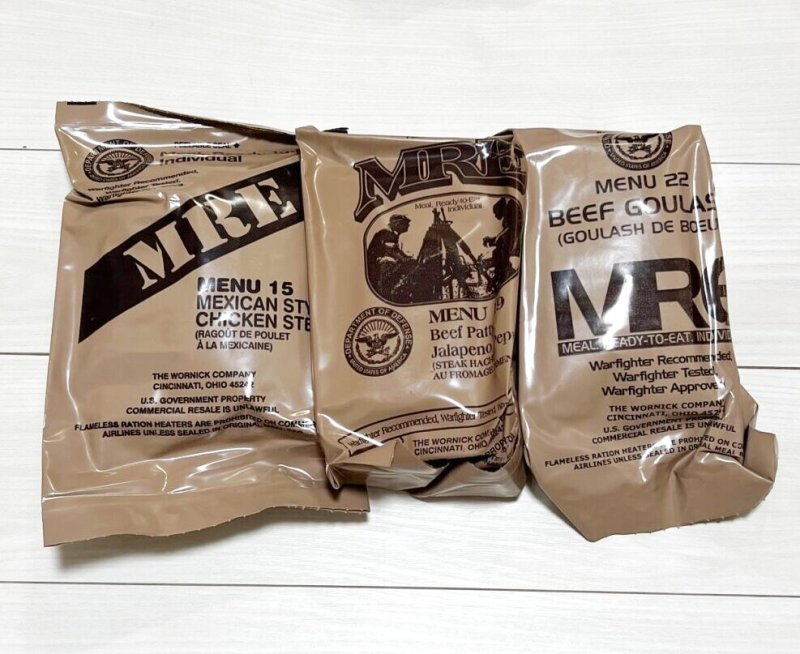 画像1: 米軍実物 2024年検【ワーニック】MREレーション/戦闘食 3個セット　キャンプ 車中泊 (1)