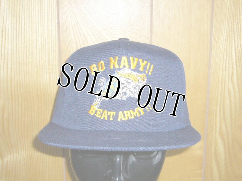 画像1: ミリタリーキャップ　GO NAVY!!　BEAT ARMY!! (1)