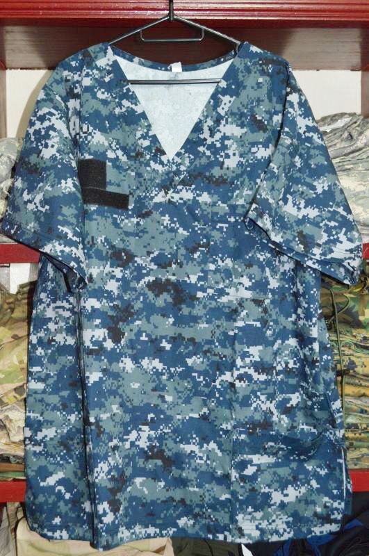 米軍実物,US NAVY メディカル スクラブ シャツ XL NWU.（NAVY）