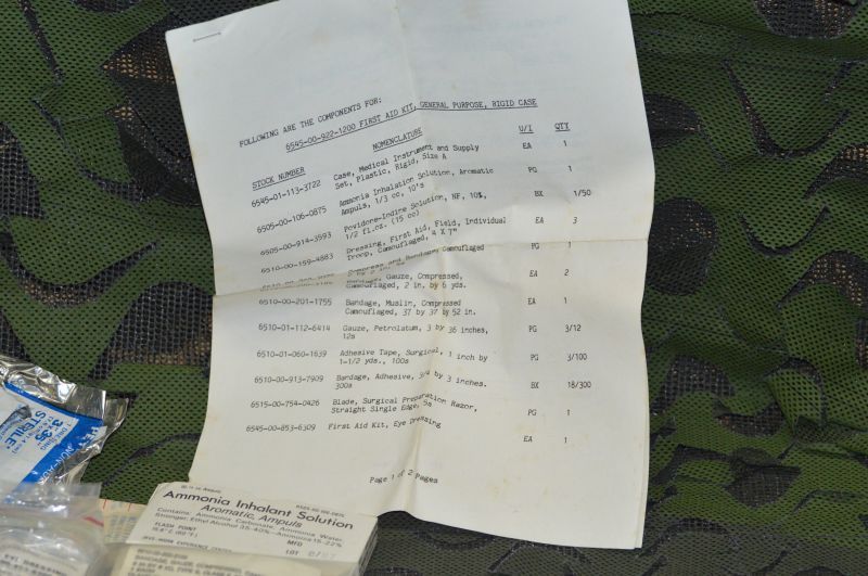 米軍実物　ファーストエイドキットセット　BOX