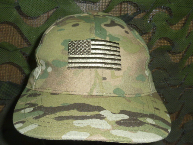 米軍放出品,US AIR FORCE マルチカム星条旗刺繍CAP キャップ／ハット／ネック