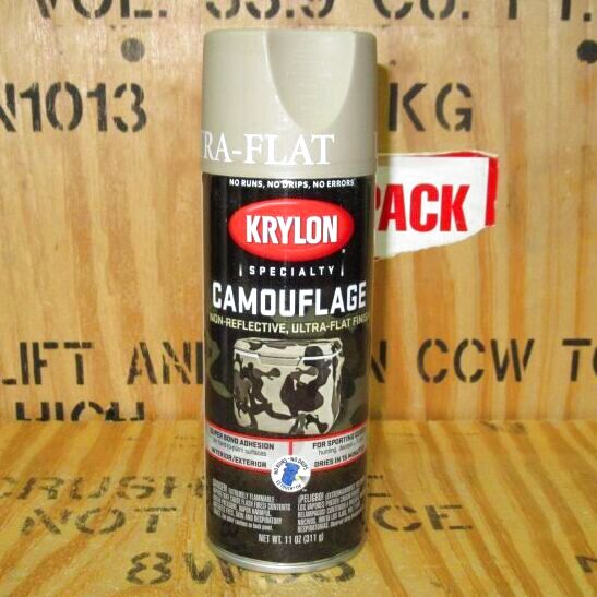 米軍放出品,KRYLON ペイントスプレー Khaki カーキ KRYLON CAMOUFLAGE スプレー缶