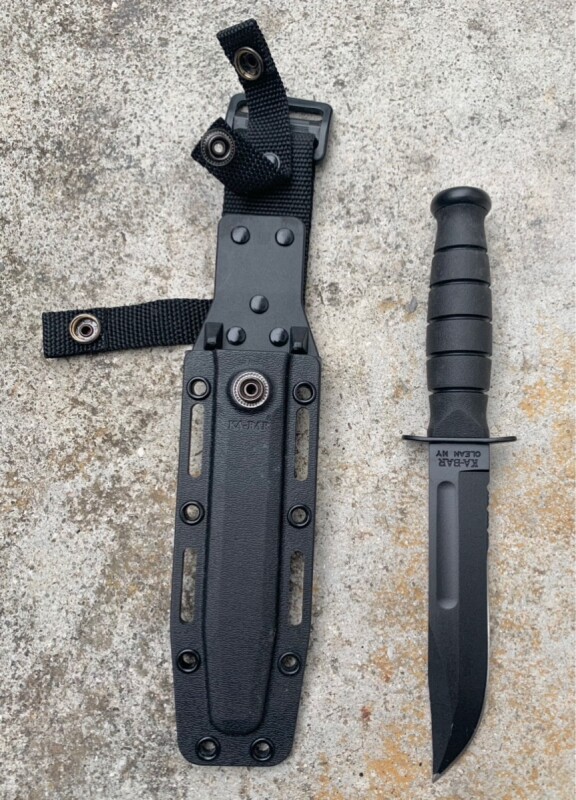 米軍USAキャンプ アウトドアナイフ☆KA-BARシース付きブラックUS NAVY海軍US ARMY陸軍US MC海兵隊バト二ング 米軍USAキャンプ アウトドアナイフ☆KA-BARシース付きブラックUS