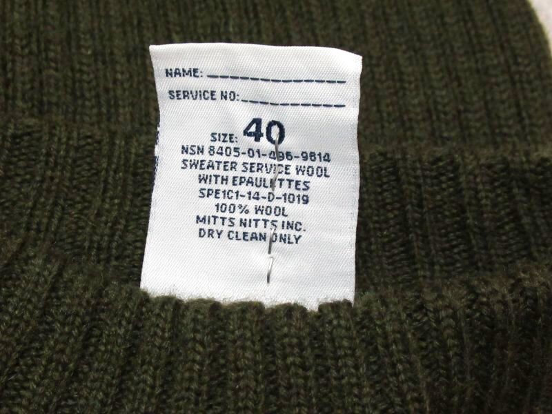 米軍 コマンド セーター SWEATER SERVICE　４０　美品　ミリタリー