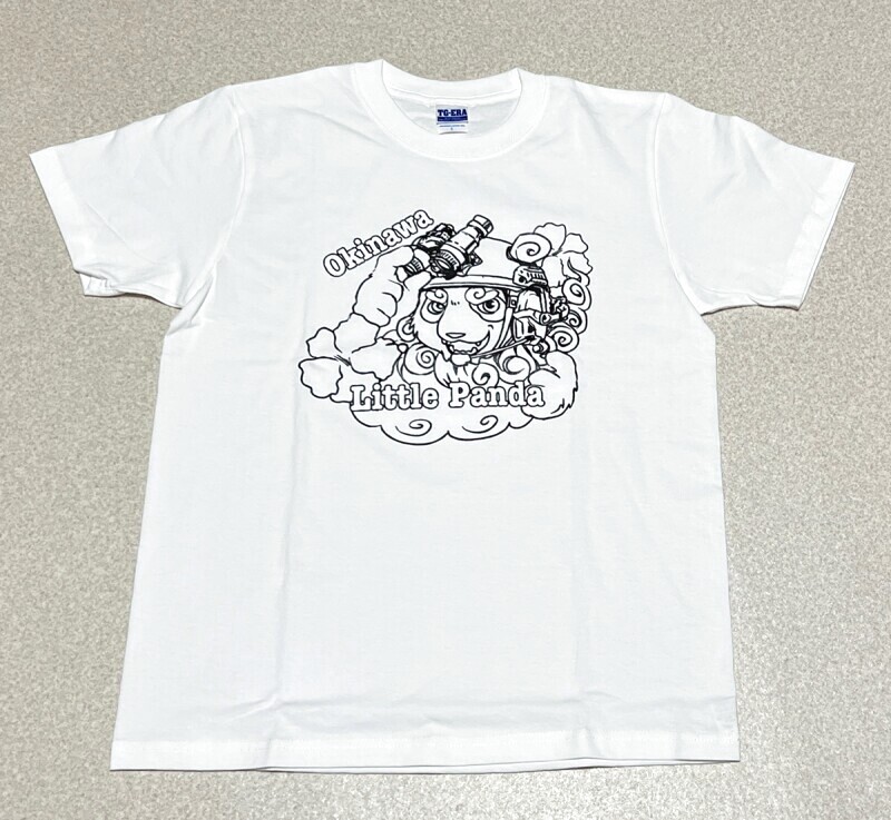画像1: リトルパンダ Little panda　オリジナル　ヘルメットシーサーパンダTシャツ　 (1)