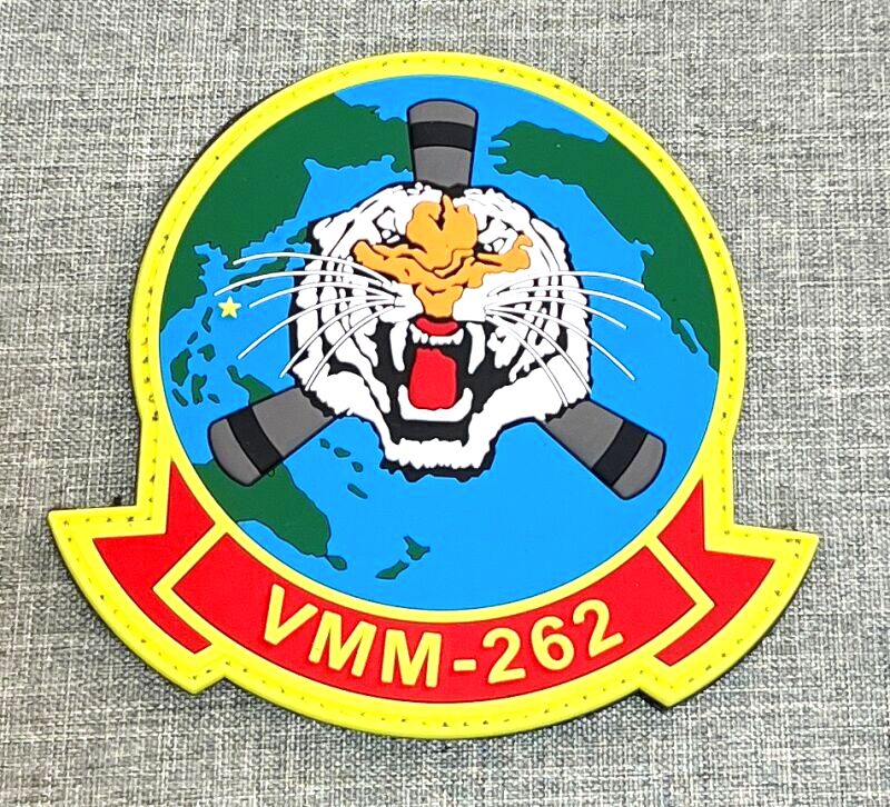 米軍放出品 US MARINE VMM-262 フライングタイガース ラバー製ベルクロ ...